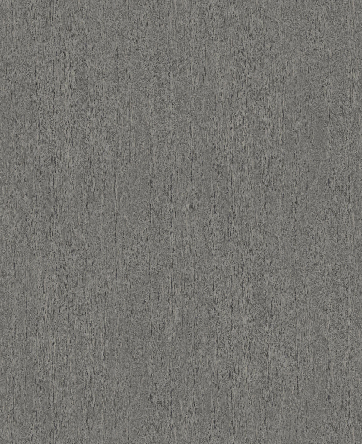 The Natural Texture Wallpaper by York Wallcoverings features a gray textured surface with a rough, vertical pattern reminiscent of weathered wood or bark. This design offers an organic, natural look with subtle variations in shading and depth throughout the wallpaper.