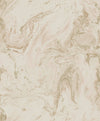 Oil & Marble Wallpaper by York Wallcoverings features cream and beige marble texture with swirling patterns and subtle veins for a smooth, elegant abstract look.