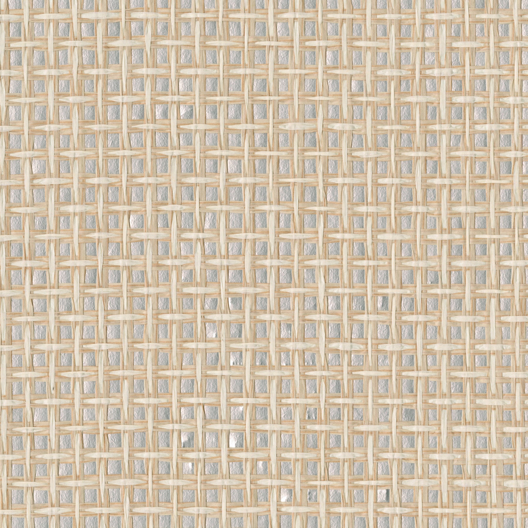 Aki Silver Basketweave Wallpaper Wallpaper A-Street Prints Double Roll Silver 