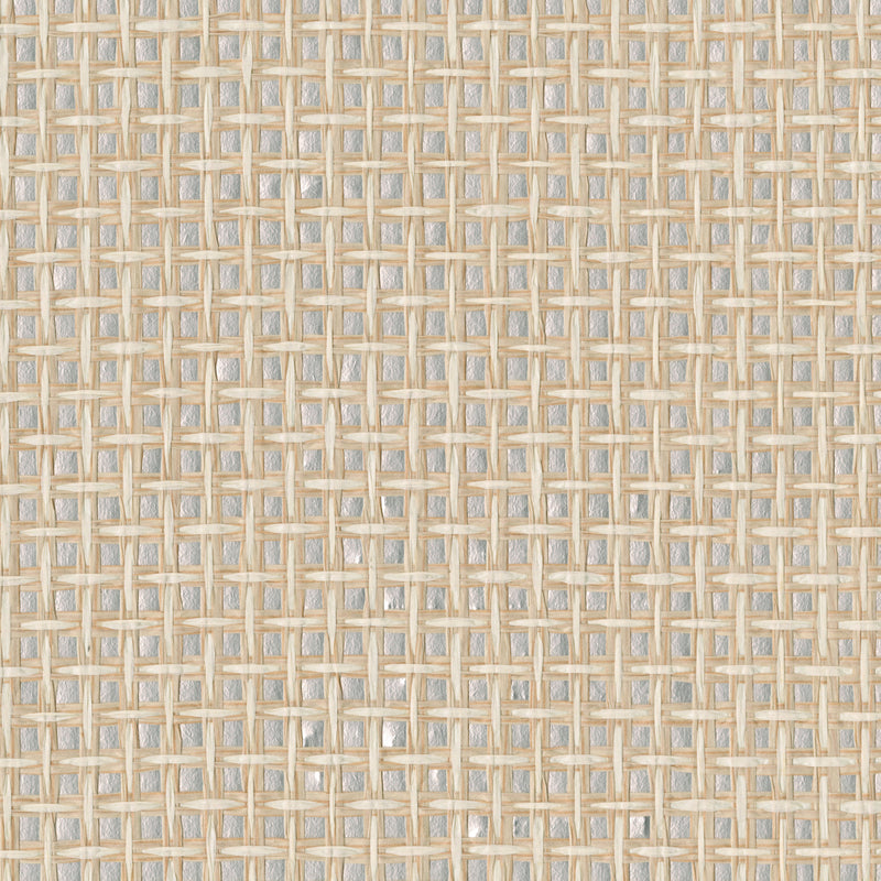 Aki Silver Basketweave Wallpaper Wallpaper A-Street Prints Double Roll Silver 