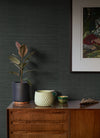 Kowloon Charcoal Sisal Wallpaper Wallpaper A-Street Prints   