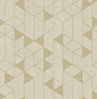 Fairbank Champagne Linen Geometric Wallpaper by Scott Living Wallpaper A-Street Prints Double Roll Gold 