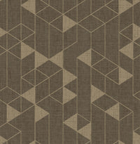 Fairbank Champagne Linen Geometric Wallpaper by Scott Living Wallpaper A-Street Prints Double Roll Chocolate 