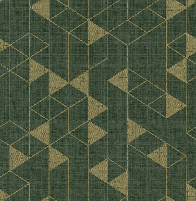 Fairbank Champagne Linen Geometric Wallpaper by Scott Living Wallpaper A-Street Prints Double Roll Evergreen 