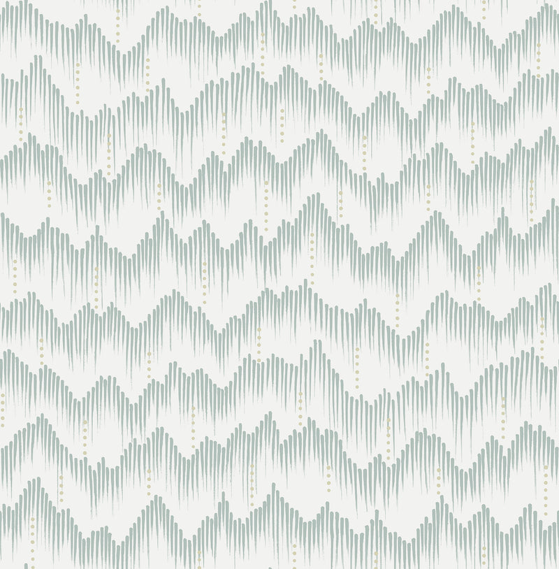 Holmby Seafoam Brushstroke Zigzag Wallpaper by Scott Living Wallpaper A-Street Prints Double Roll Seafoam 