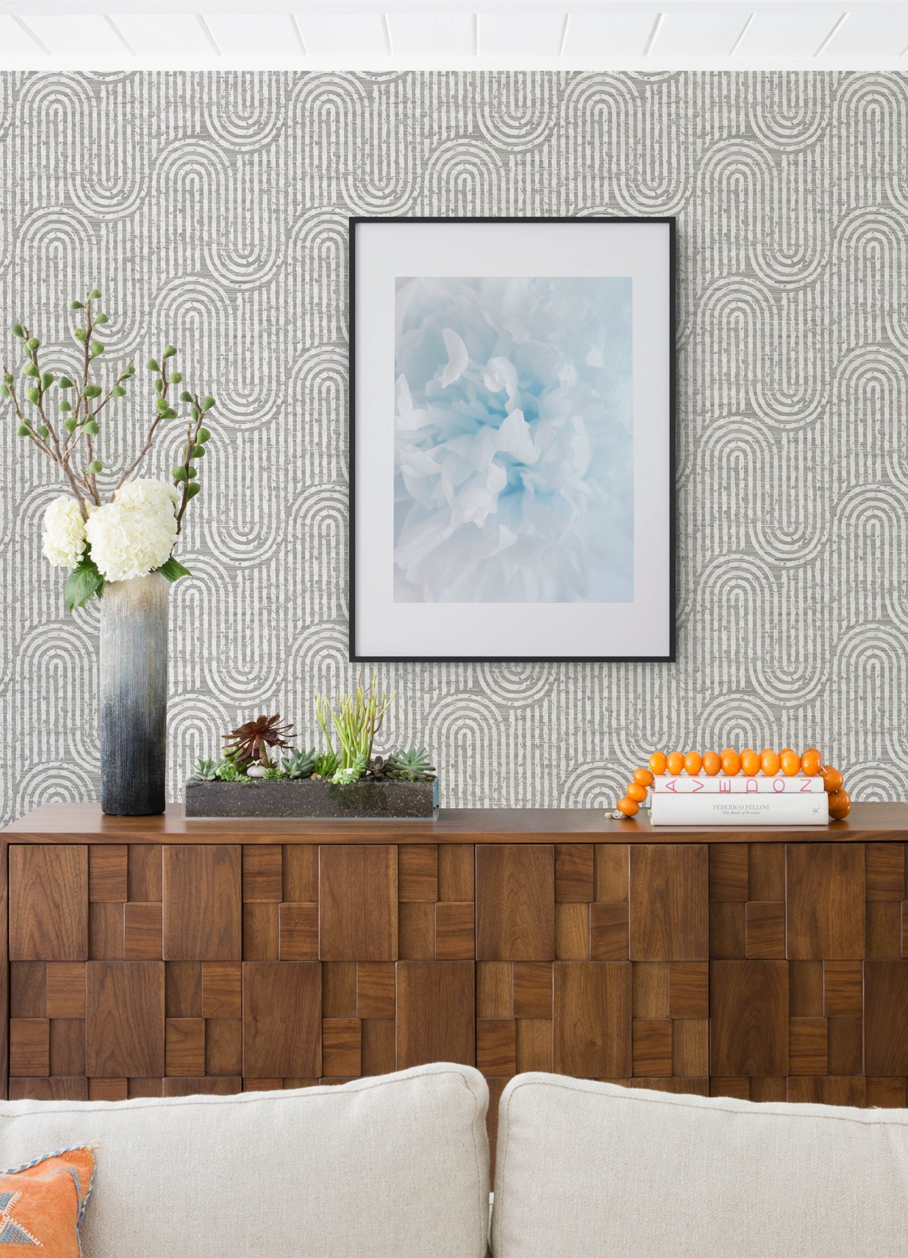 Trippet Grey Zen Waves Wallpaper by Scott Living Wallpaper A-Street Prints   