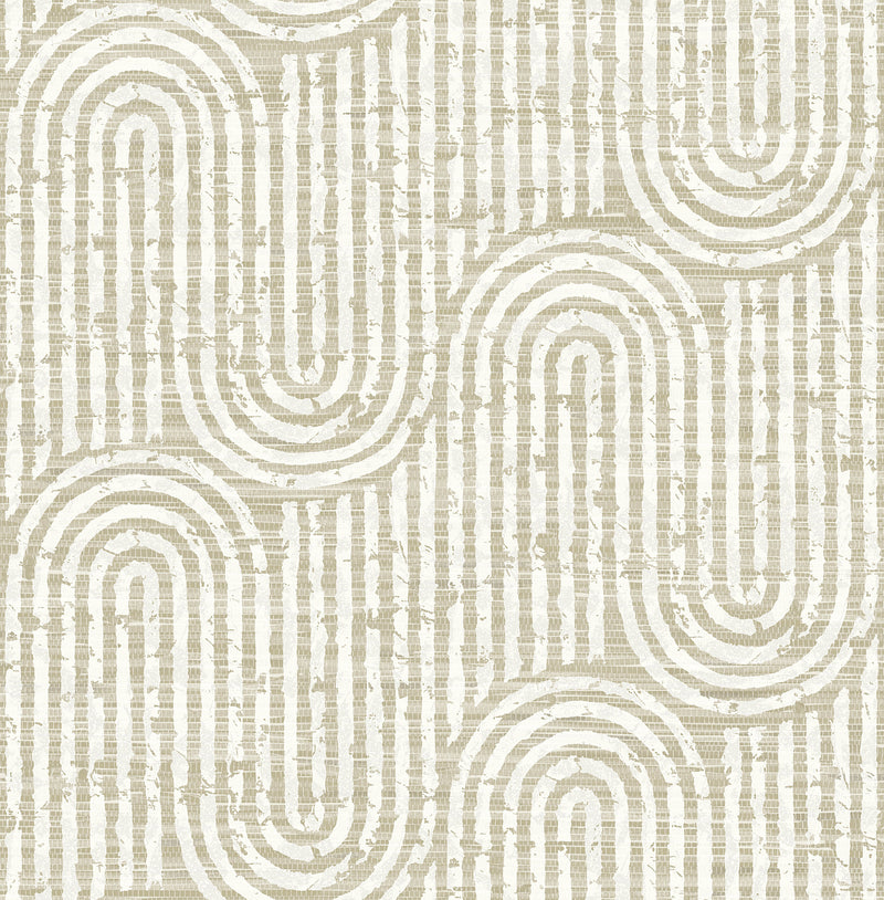 Trippet Grey Zen Waves Wallpaper by Scott Living Wallpaper A-Street Prints Double Roll Light Brown 