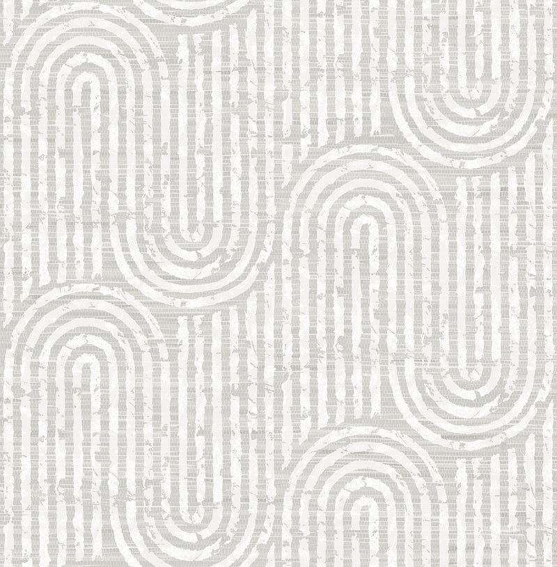 Trippet Grey Zen Waves Wallpaper by Scott Living Wallpaper A-Street Prints Double Roll Bone 