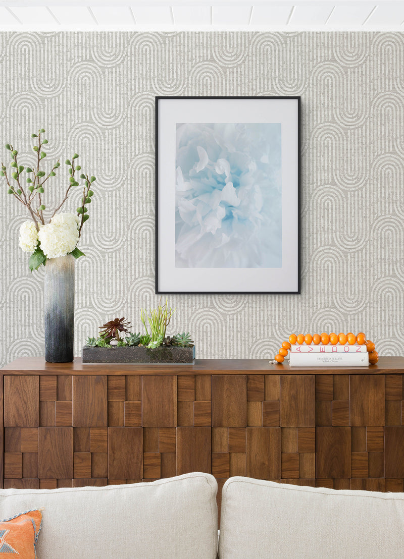 Trippet Grey Zen Waves Wallpaper by Scott Living Wallpaper A-Street Prints   