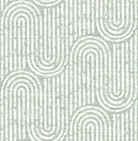 Trippet Grey Zen Waves Wallpaper by Scott Living Wallpaper A-Street Prints Double Roll Sage 