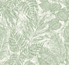 Brentwood Black Palm Leaves Wallpaper by Scott Living Wallpaper A-Street Prints Double Roll Green 