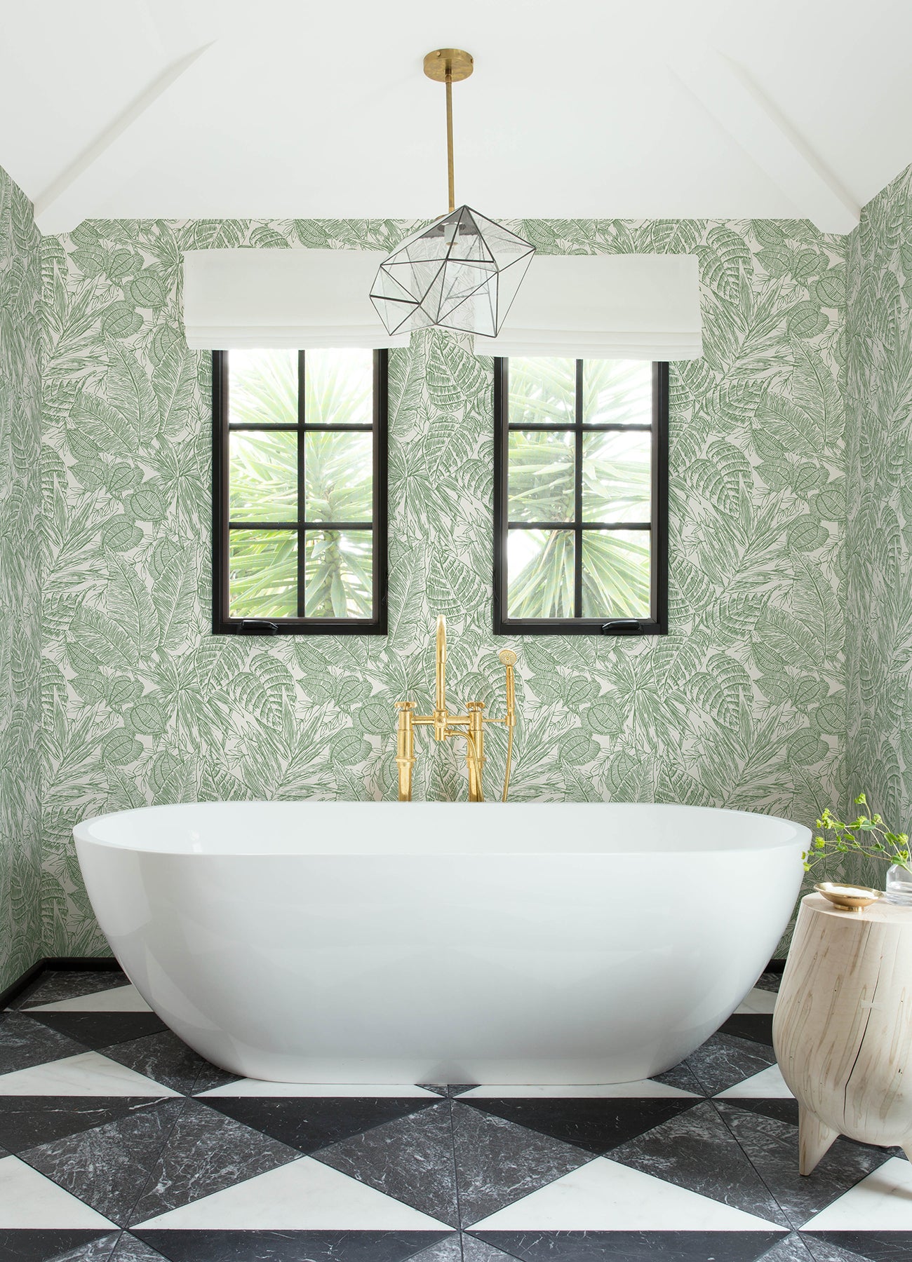 Brentwood Black Palm Leaves Wallpaper by Scott Living Wallpaper A-Street Prints   