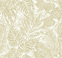 Brentwood Black Palm Leaves Wallpaper by Scott Living Wallpaper A-Street Prints Double Roll Yellow 