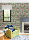 Mandeville Multicolor Tropical Paradise Wallpaper by Scott Living Wallpaper A-Street Prints   