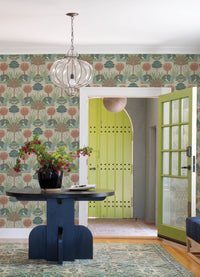 Mandeville Multicolor Tropical Paradise Wallpaper by Scott Living Wallpaper A-Street Prints   