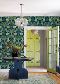 Mandeville Multicolor Tropical Paradise Wallpaper by Scott Living Wallpaper A-Street Prints   