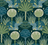 Mandeville Multicolor Tropical Paradise Wallpaper by Scott Living Wallpaper A-Street Prints Double Roll Teal 