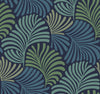 Trousdale Dark Blue Fanning Flora Wallpaper by Scott Living Wallpaper A-Street Prints Double Roll Navy 