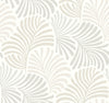 Trousdale Dark Blue Fanning Flora Wallpaper by Scott Living Wallpaper A-Street Prints Double Roll Neutral 