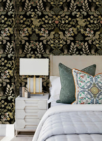 Getty Rasberry Jungle Damask Wallpaper by Scott Living Wallpaper A-Street Prints   