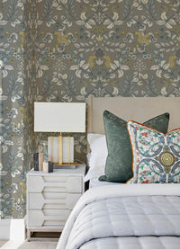 Getty Rasberry Jungle Damask Wallpaper by Scott Living Wallpaper A-Street Prints   