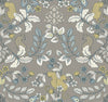 Getty Rasberry Jungle Damask Wallpaper by Scott Living Wallpaper A-Street Prints Double Roll Grey 