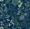 Marilyn Dark Blue Floral Trail Wallpaper by Scott Living Wallpaper A-Street Prints Double Roll Dark Blue 