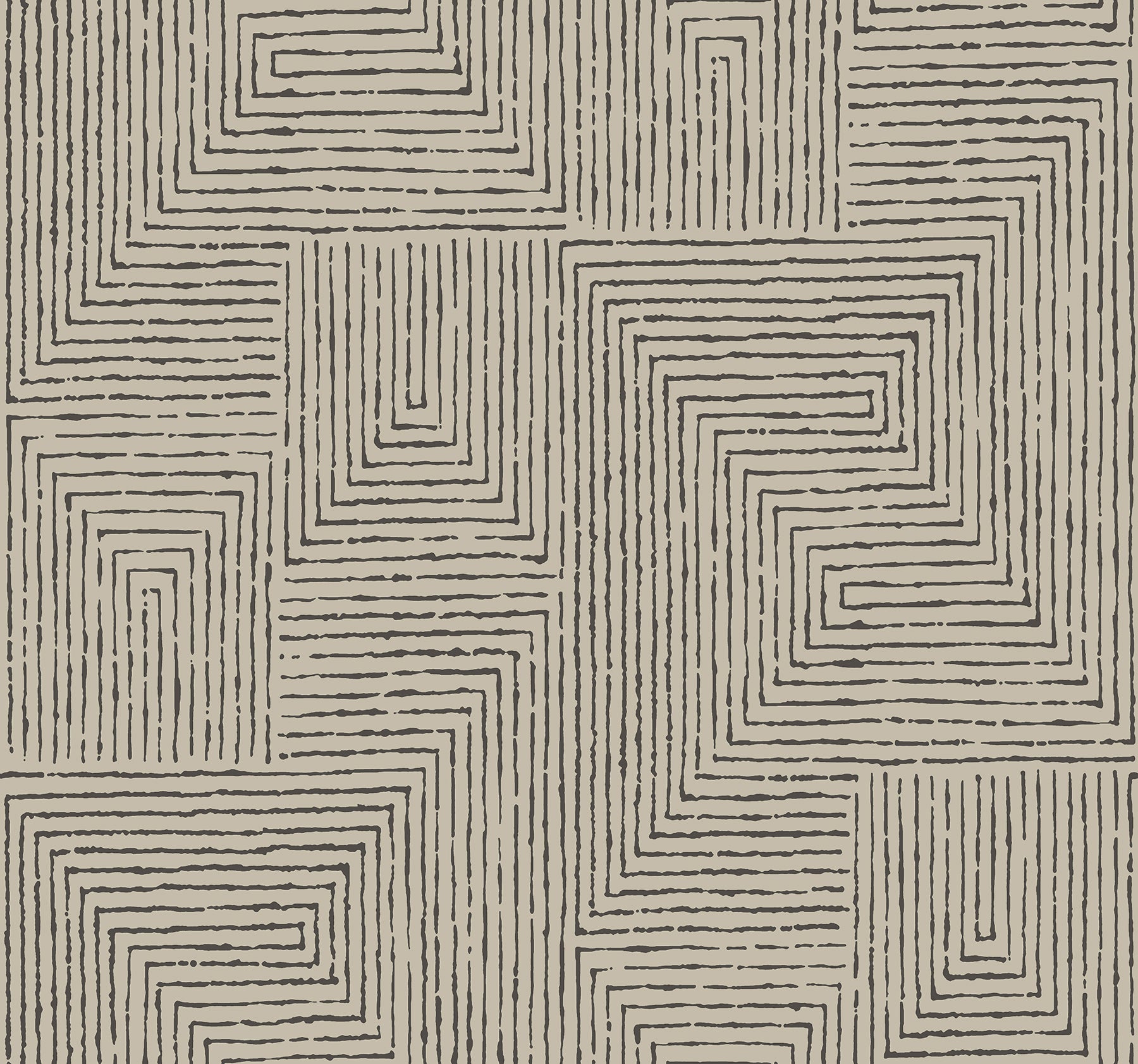 Mortenson Taupe Geometric Wallpaper by Scott Living Wallpaper A-Street Prints Double Roll Taupe 