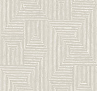 Mortenson Taupe Geometric Wallpaper by Scott Living Wallpaper A-Street Prints Double Roll Light Grey 