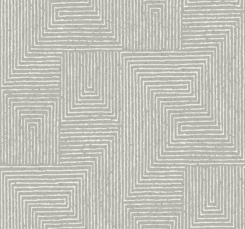 Mortenson Taupe Geometric Wallpaper by Scott Living Wallpaper A-Street Prints Double Roll Dove 