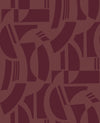 Carter Black Geometric Flock Wallpaper by Scott Living Wallpaper A-Street Prints Double Roll Burgundy 