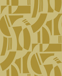 Carter Black Geometric Flock Wallpaper by Scott Living Wallpaper A-Street Prints Double Roll Gold 