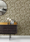 Carter Black Geometric Flock Wallpaper by Scott Living Wallpaper A-Street Prints   