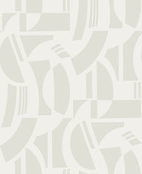 Carter Black Geometric Flock Wallpaper by Scott Living Wallpaper A-Street Prints Double Roll Cream 