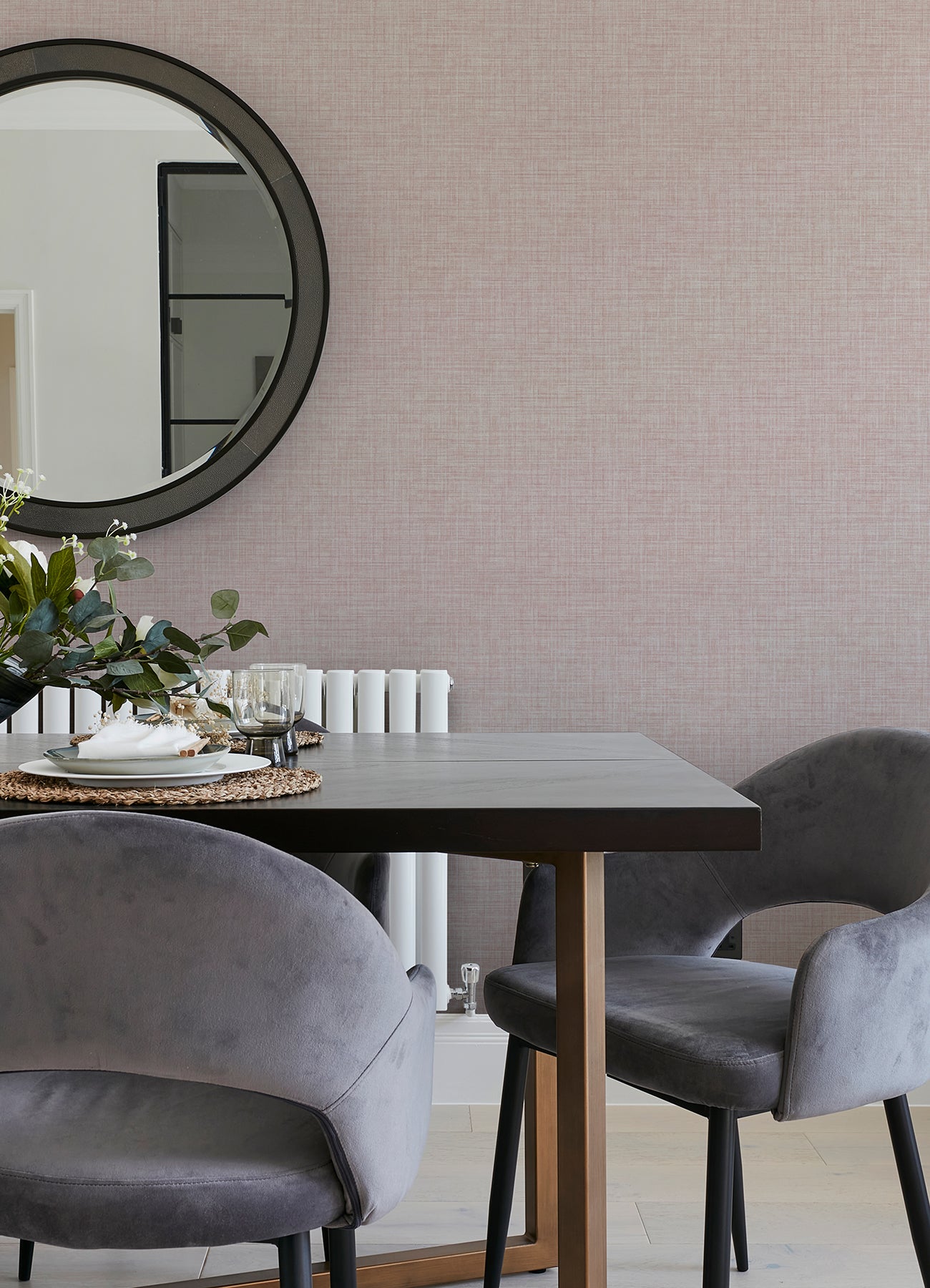 Tuckernuck Pink Linen Wallpaper Wallpaper A-Street Prints   