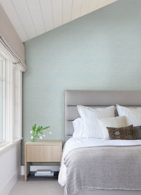 Agave Light Blue Faux Grasscloth Wallpaper Wallpaper A-Street Prints   