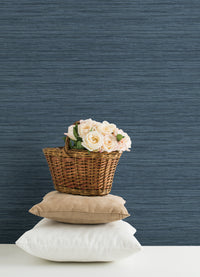 Barnaby Indigo Texture Wallpaper Wallpaper A-Street Prints   