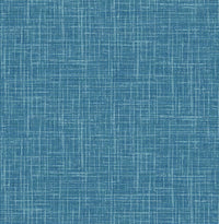 Emerson Blue Linen Wallpaper Wallpaper A-Street Prints Double Roll Blue 