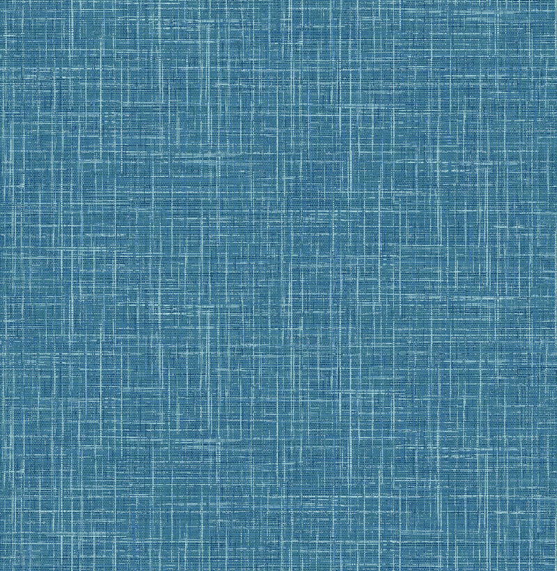 Emerson Blue Linen Wallpaper Wallpaper A-Street Prints Double Roll Blue 