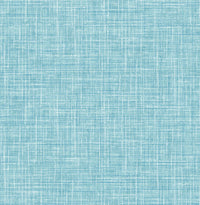 Emerson Blue Linen Wallpaper Wallpaper A-Street Prints Double Roll Aqua 