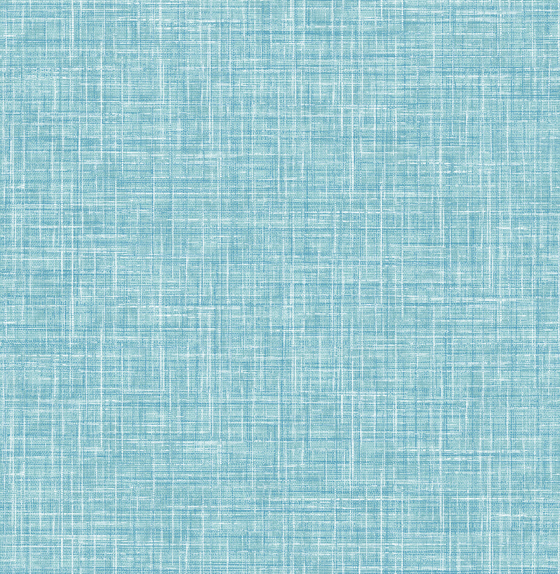 Emerson Blue Linen Wallpaper Wallpaper A-Street Prints Double Roll Aqua 