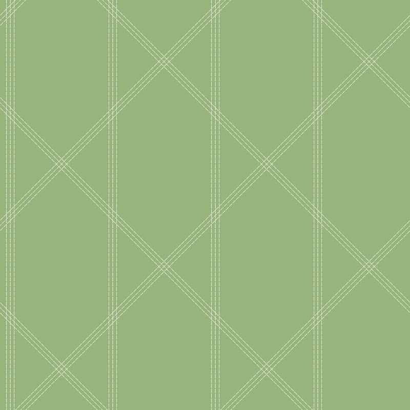 Walcott Light Green Stitched Trellis Wallpaper Wallpaper A-Street Prints Double Roll Light Green 