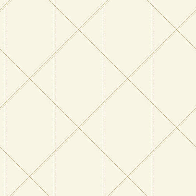 Walcott Light Green Stitched Trellis Wallpaper Wallpaper A-Street Prints Double Roll Cream 