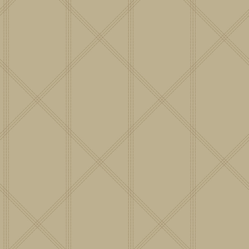 Walcott Light Green Stitched Trellis Wallpaper Wallpaper A-Street Prints Double Roll Taupe 