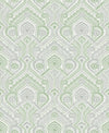 Fernback Blue Ornate Botanical Wallpaper Wallpaper A-Street Prints Double Roll Green 