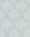 Zaria Light Blue Topiary Wallpaper Wallpaper A-Street Prints Double Roll Light Blue 