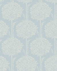 Zaria Light Blue Topiary Wallpaper Wallpaper A-Street Prints Double Roll Light Blue 