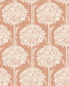 Zaria Light Blue Topiary Wallpaper Wallpaper A-Street Prints Double Roll Apricot 