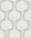 Zaria Light Blue Topiary Wallpaper Wallpaper A-Street Prints Double Roll Grey 