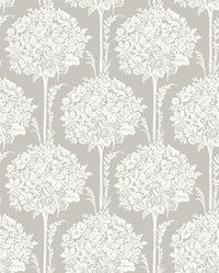 Zaria Light Blue Topiary Wallpaper Wallpaper A-Street Prints Double Roll Grey 